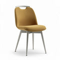 Chaise en tissu jaune avec structure en métal gris dimensions 45 x 45 x 80cm
