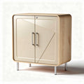 Meuble de rangement en bois et plastique beige avec deux portes 80 x 40 x 80cm