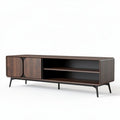 Meuble TV en bois foncé avec rangement dimensions 120 x 40 x 50cm