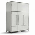 Armoire de rangement blanche en métal avec six portes 200 x 100 x 50cm
