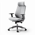 Chaise de bureau ergonomique en tissu gris ajustable avec roulettes 70 x 60 x 120cm